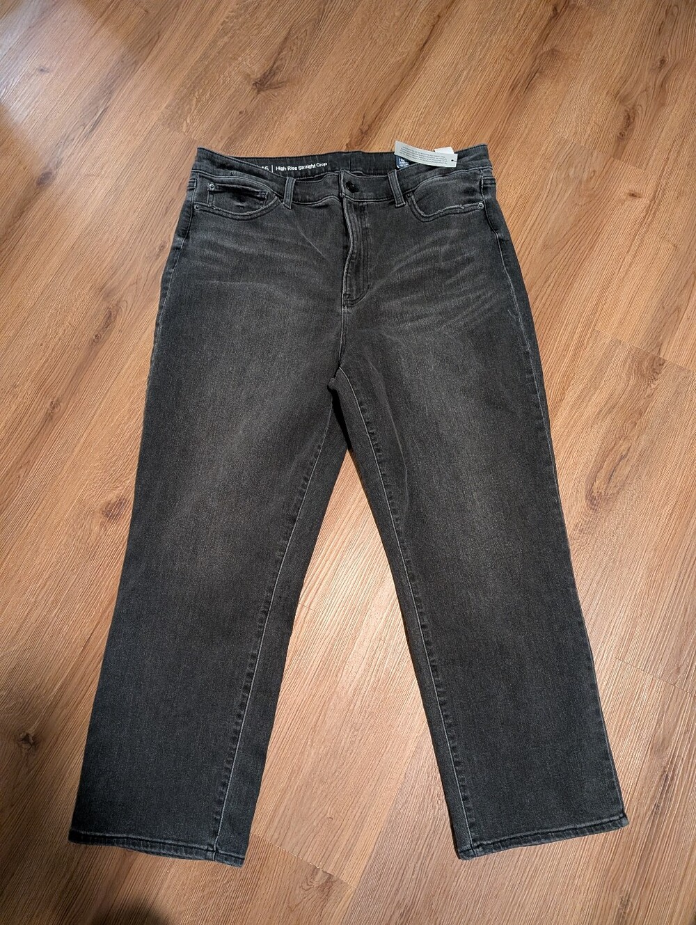 NEW Talbots Black High Rise Straight Crop Jeans 16